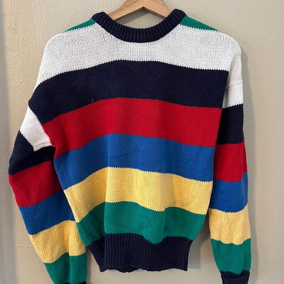 L.L. Bean Women's Colorful Striped Crewneck Sweater - Picture 1 of 4